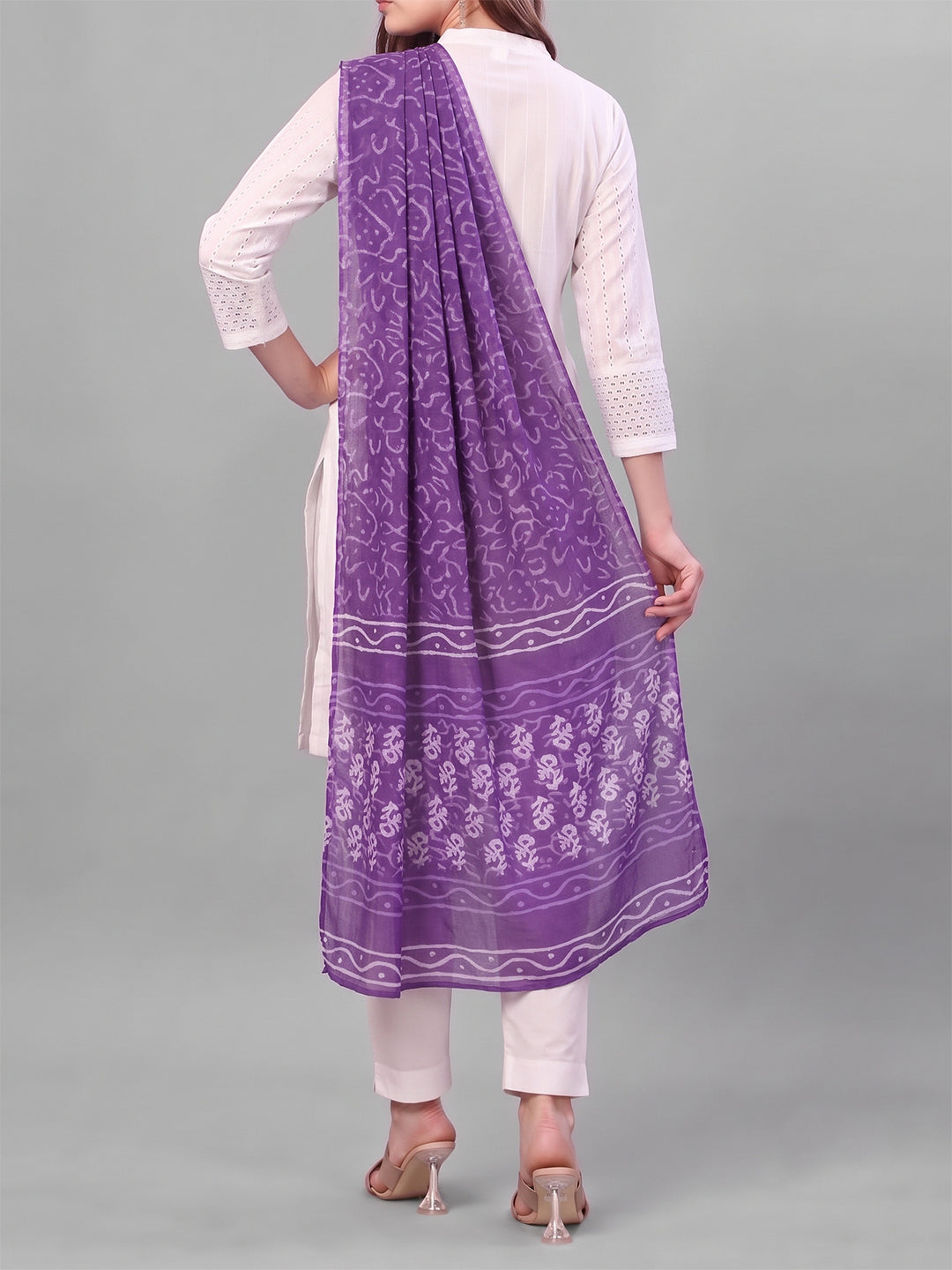 Violet Abstract Printed Dupatta