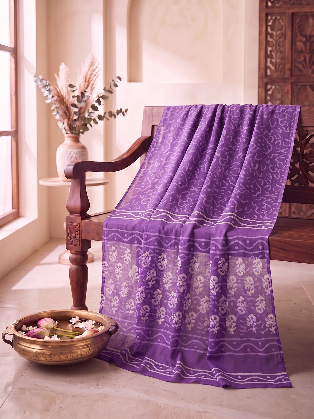 Violet Abstract Printed Dupatta