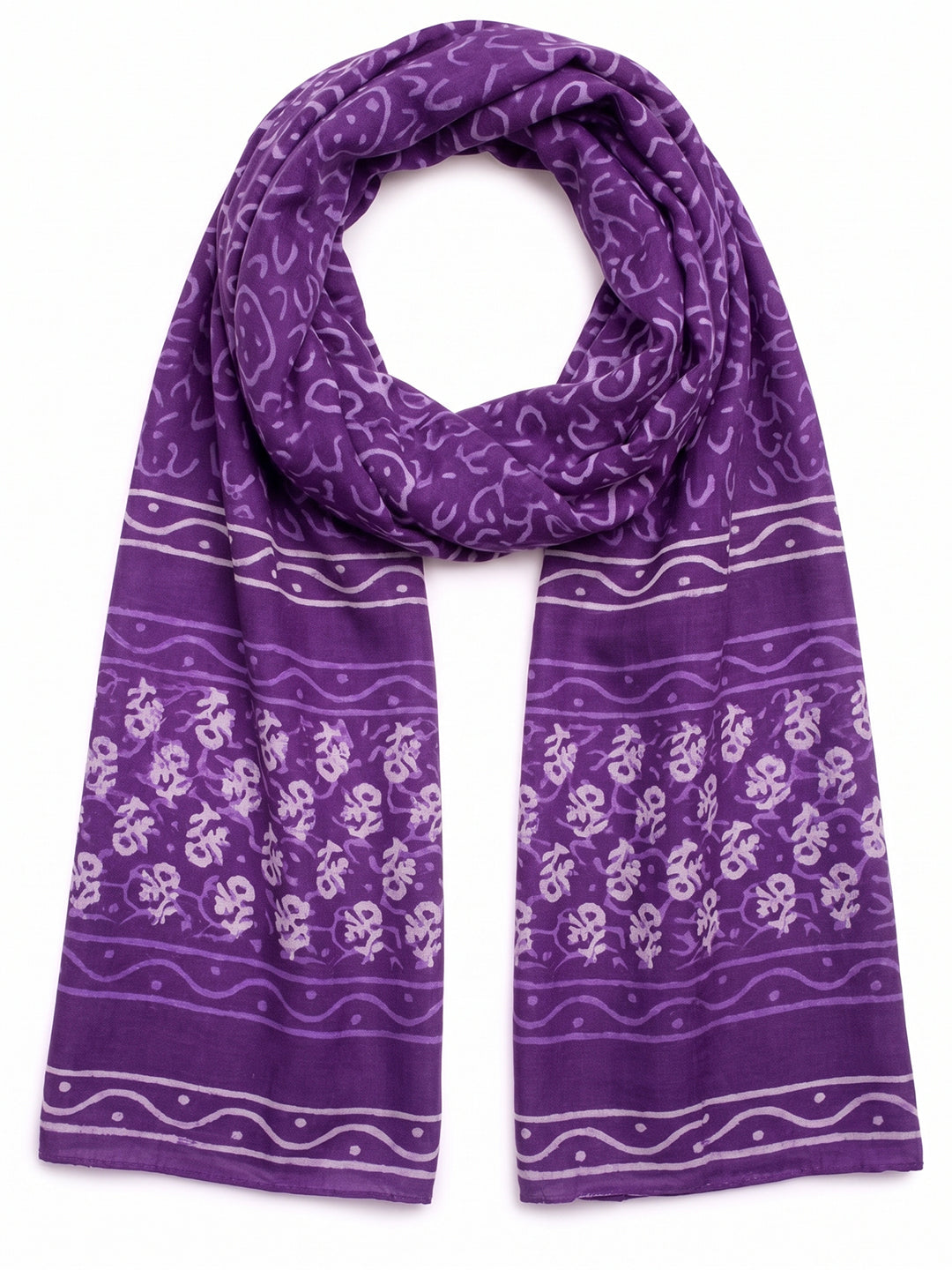 Violet Abstract Printed Dupatta