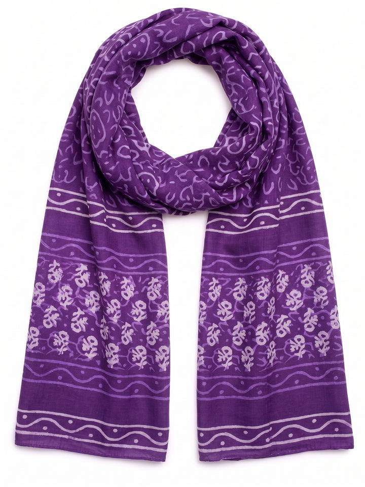 Violet Abstract Printed Dupatta