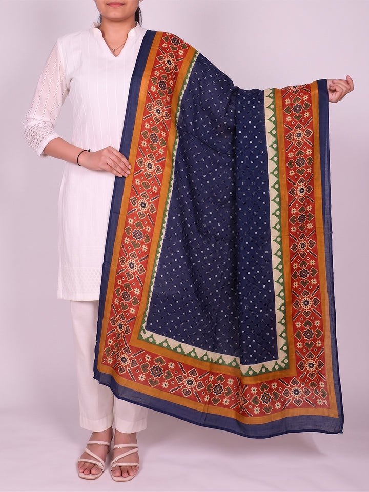 Blue Ethnic Printed Dupatta