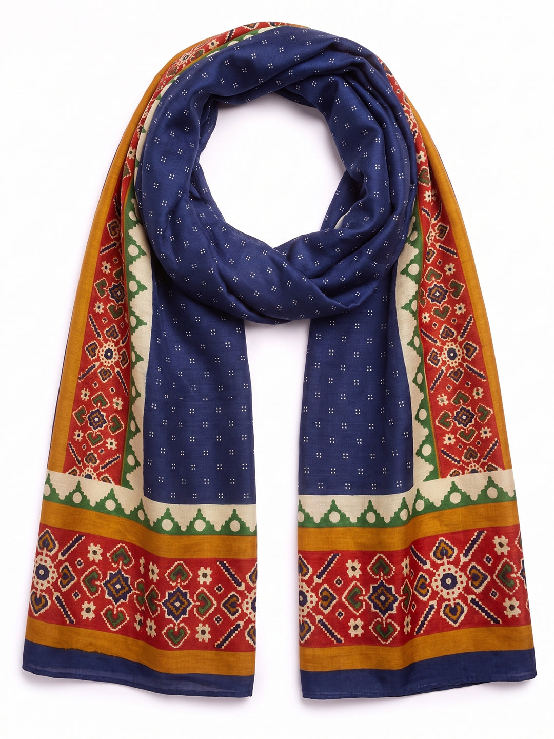 Blue Ethnic Printed Dupatta