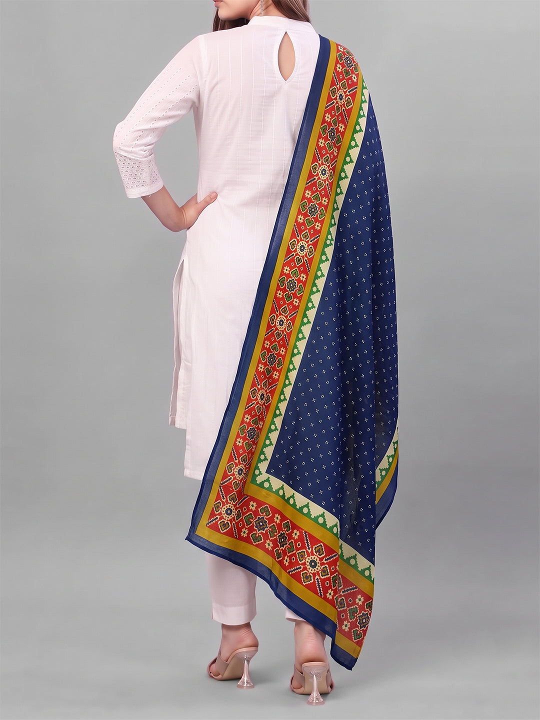 Blue Ethnic Printed Dupatta