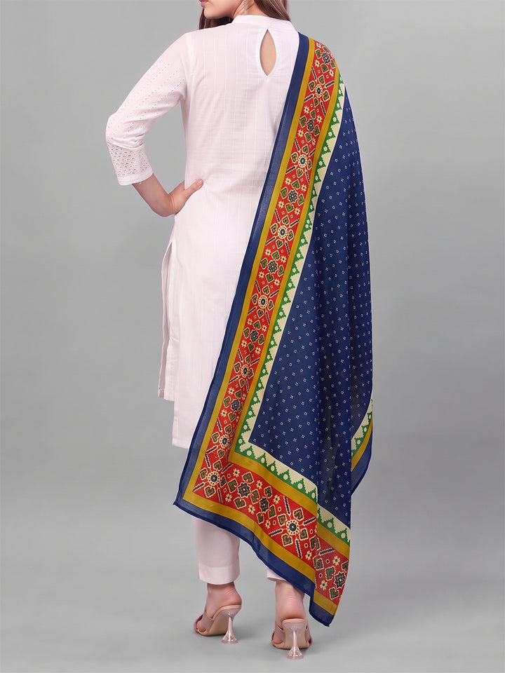 Blue Ethnic Printed Dupatta