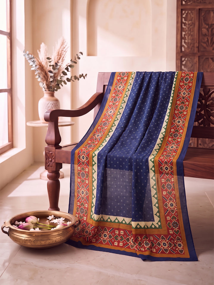Blue Ethnic Printed Dupatta