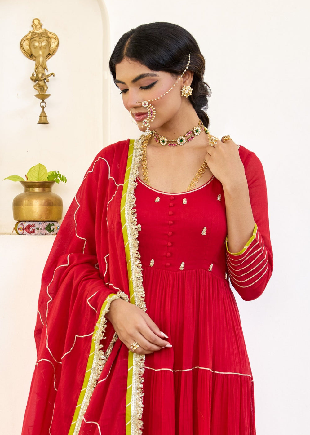 Kumkum-Red-Mulmul-Tier-Anarkali-Set