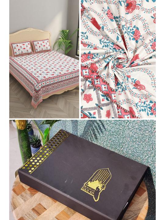 Multicolor-Cotton-Bedsheet-Set-Gift-Box-(Bedsheet-With-2-Pillow-Covers)