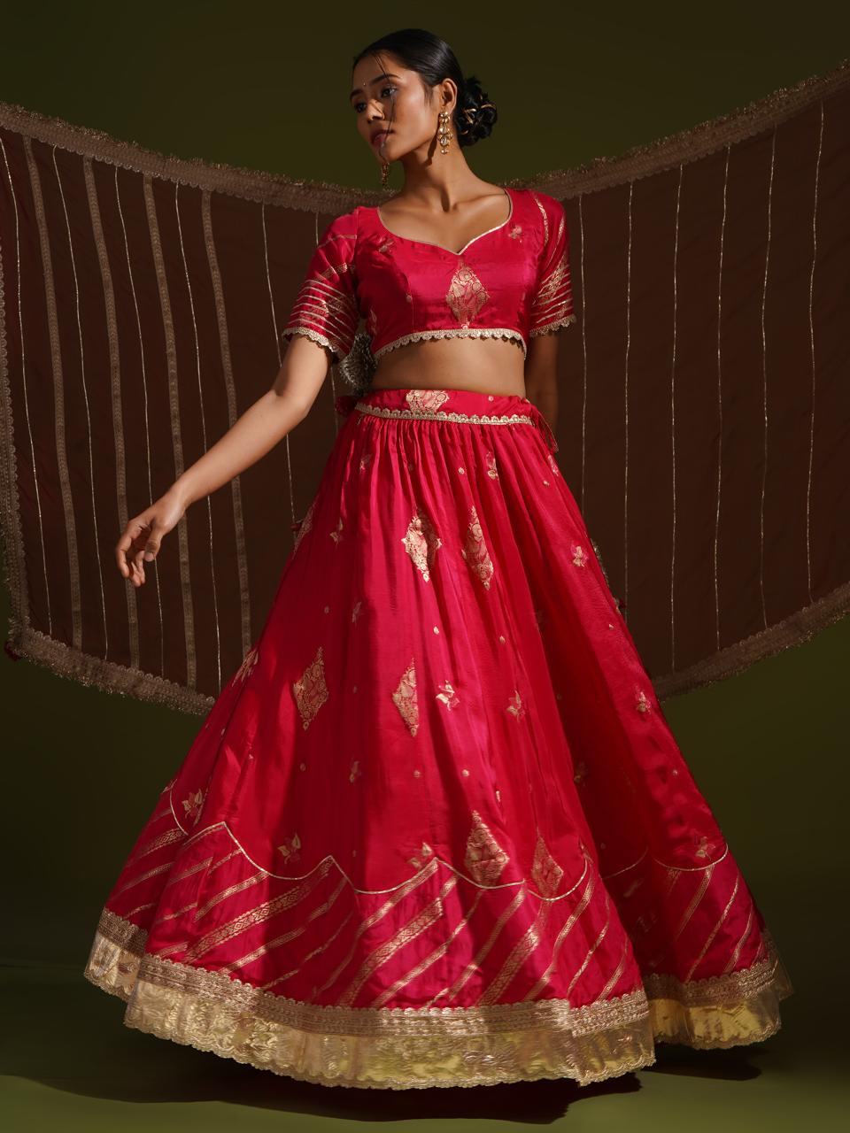 zeresouq-rani-pink-printed-lehnga-set