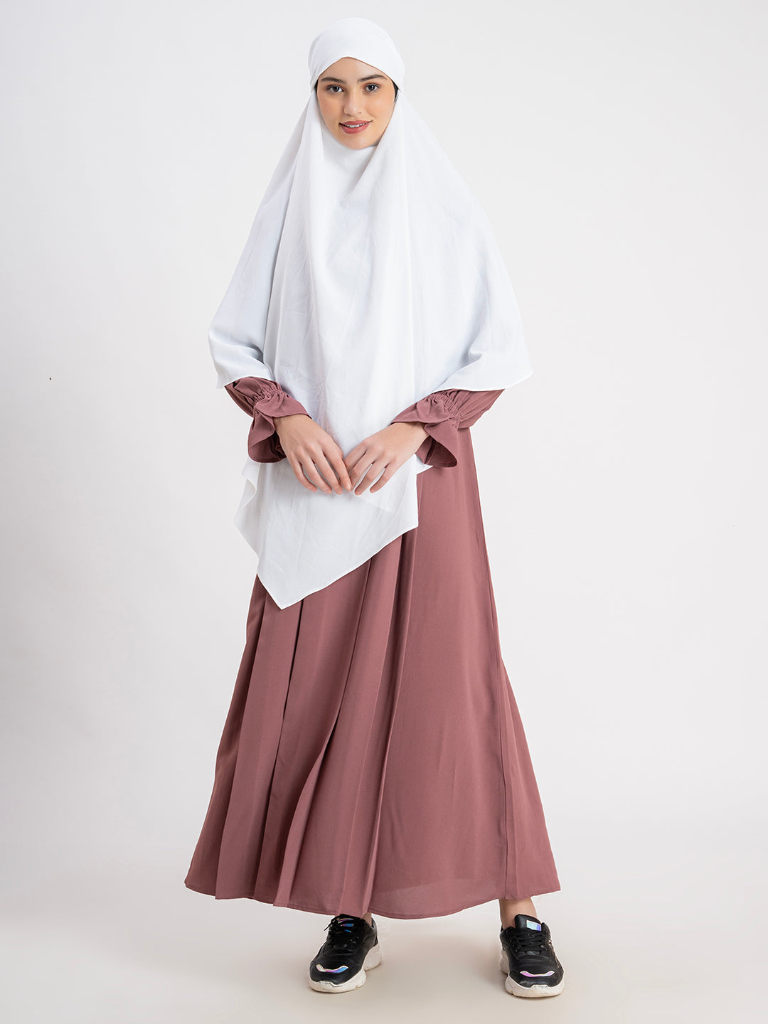 White CYK Fabric Plain Khimar Only