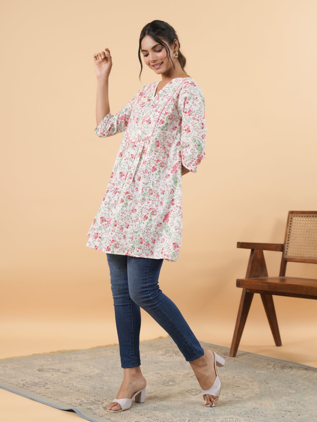 White-Cambric-Floral-Printed-A-Line-Tunic