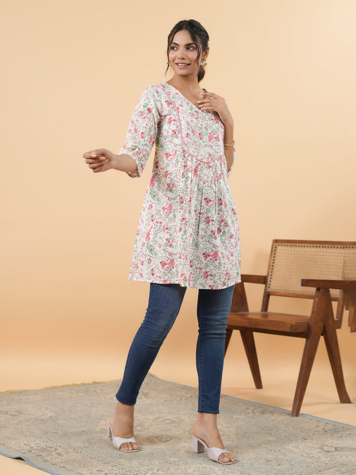 White-Cambric-Floral-Printed-A-Line-Tunic