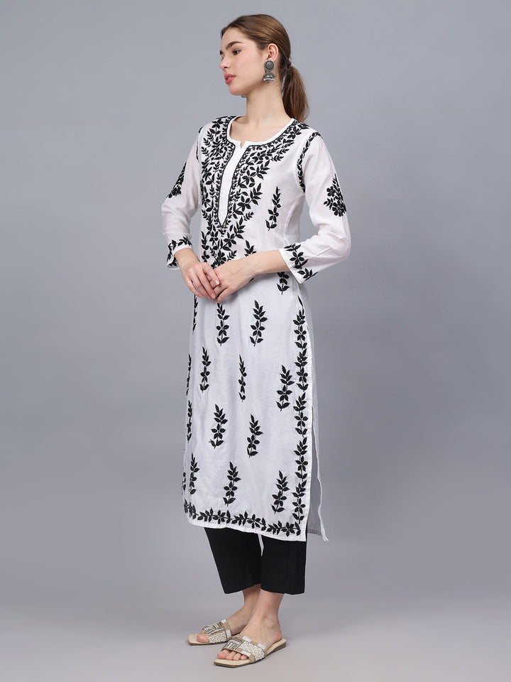 White-Chanderi-Embroidered-Chikankari-Kurti