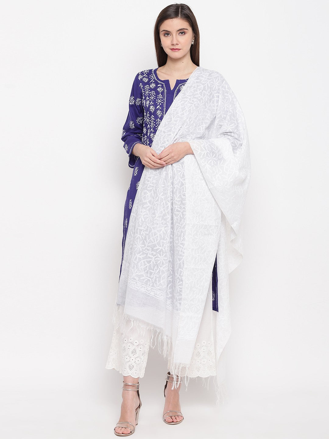 White-Chanderi-Lucknowi-Chikankari-Dupatta