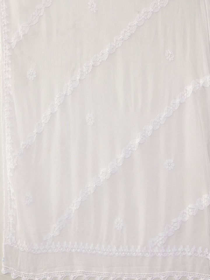 White-Chiffon-Embroidered-Chikankari-Dupatta