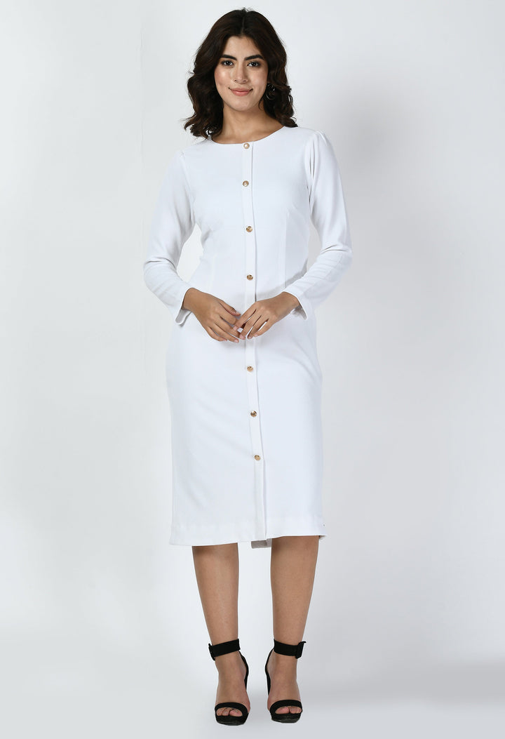 White-Cotton-Blend-Acme-Button-Down-Midi-Sheath-Dress