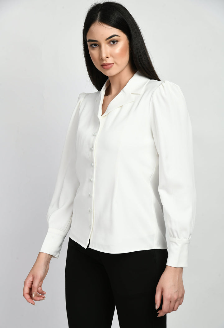 White-Cotton-Blend-Agility-Blazer-Shirt