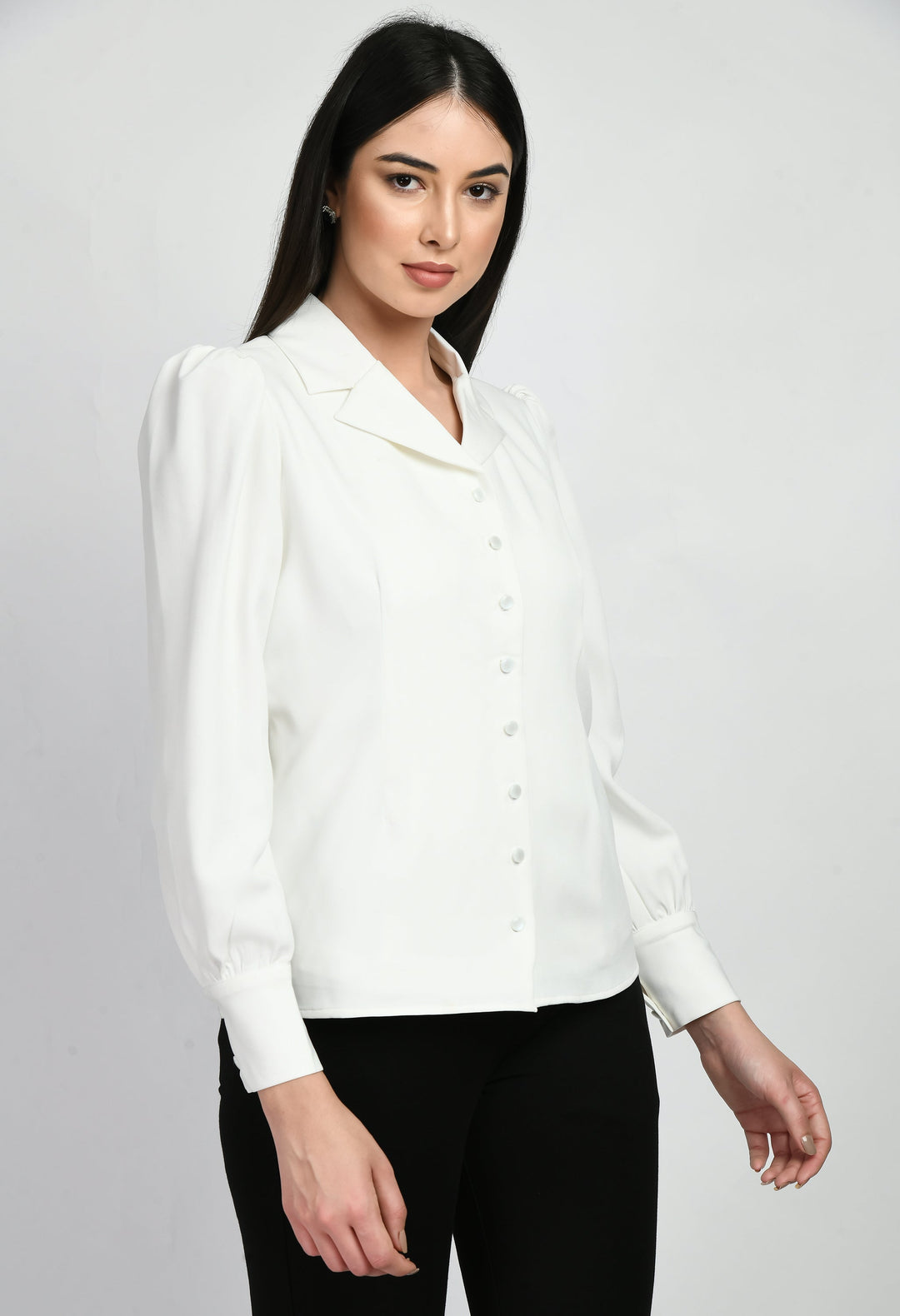 White-Cotton-Blend-Agility-Blazer-Shirt