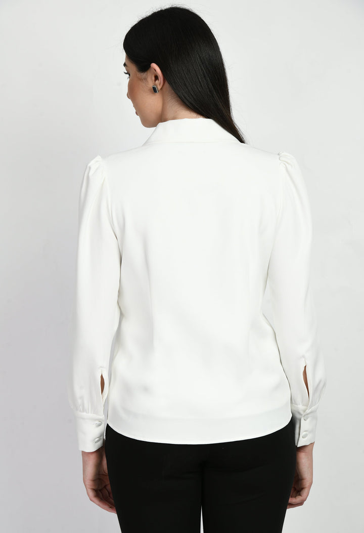 White-Cotton-Blend-Agility-Blazer-Shirt