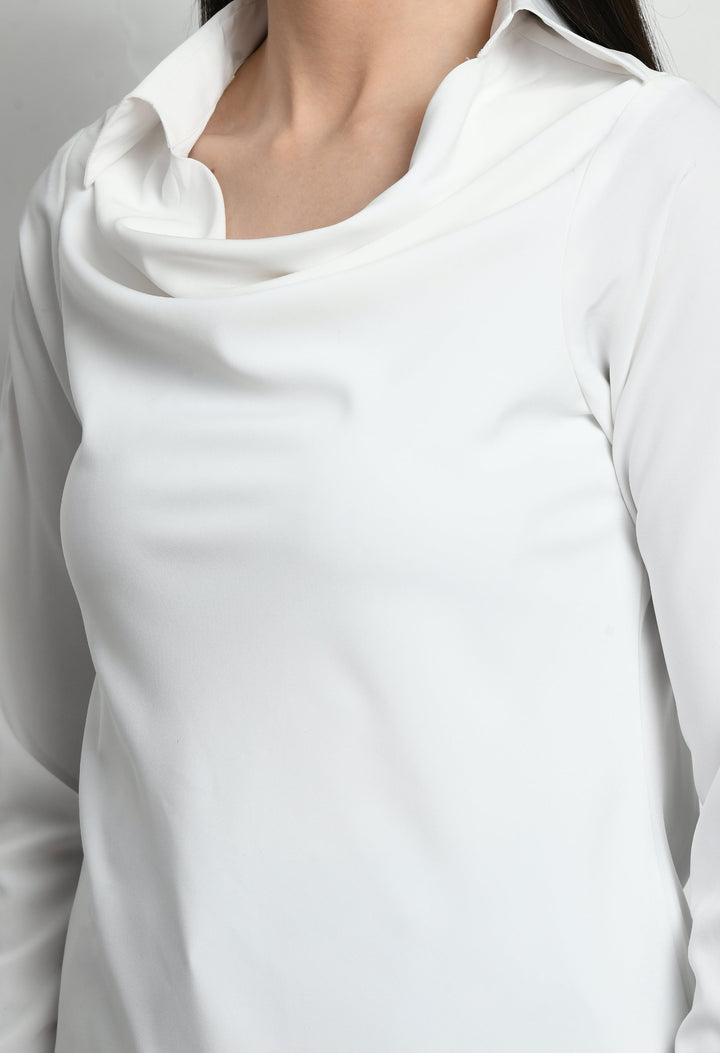 White-Cotton-Blend-Freshness-Cowl-Neck-Top