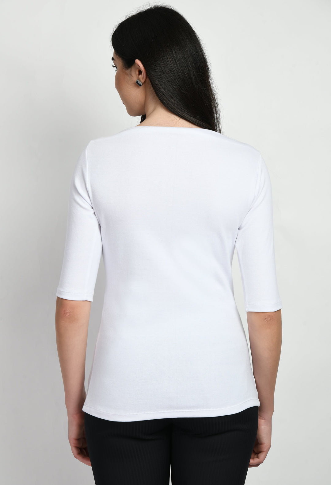 White-Cotton-Blend-Gratitude-Boat-Neck-T-Shirt