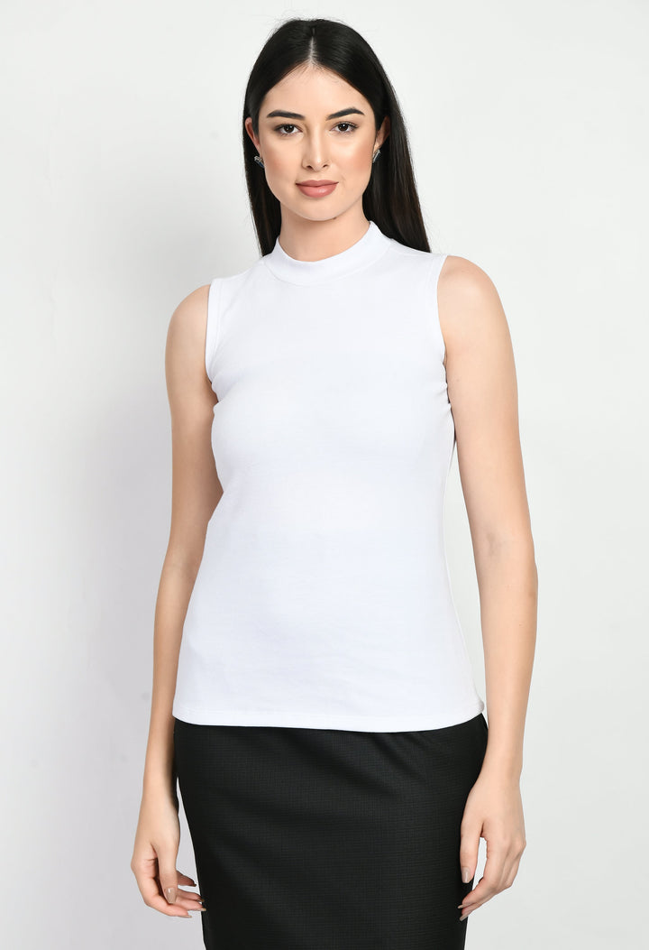 White-Cotton-Blend-Prudence-High-Neck-Sleeveless-T-Shirt