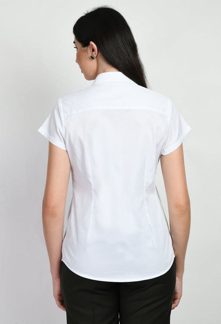 White-Cotton-Creativity-Cap-Sleeves-Shirt