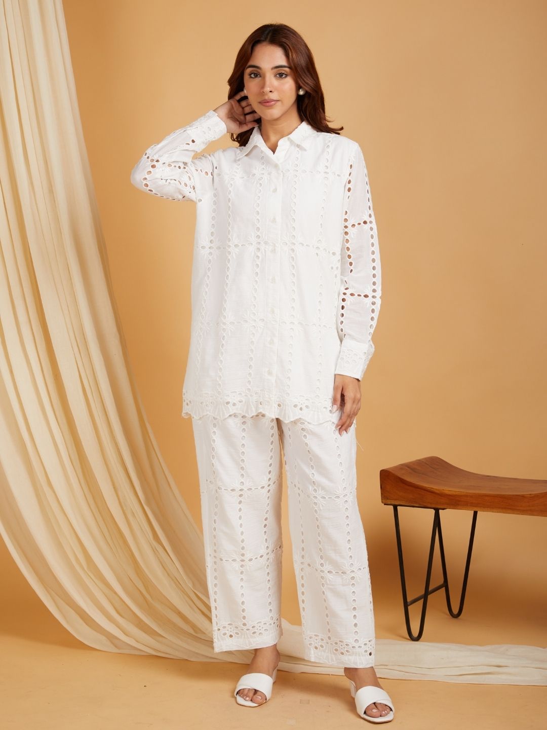 White-Cotton-Embroidered-Co-Ord-Set