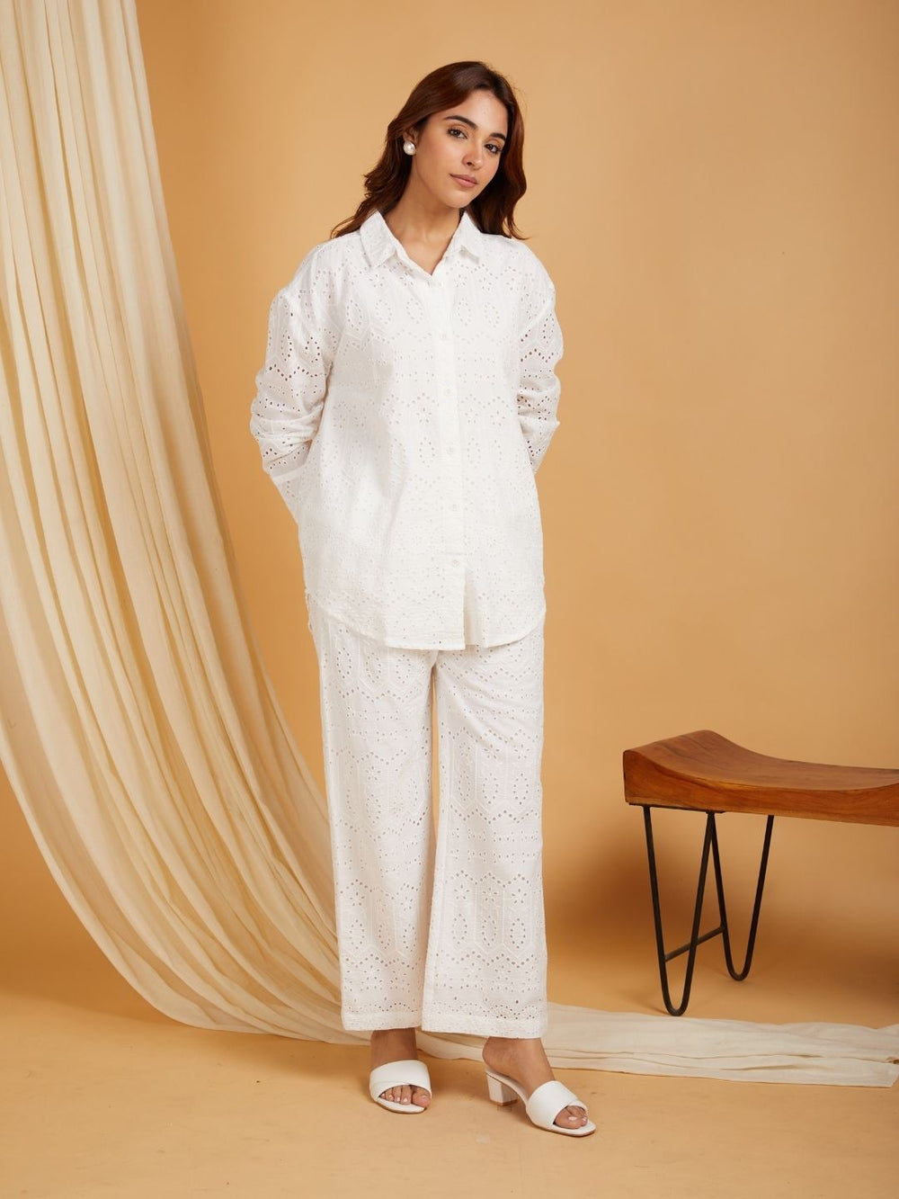 White-Cotton-Embroidered-Shirt-Collar-Co-Ord-Set