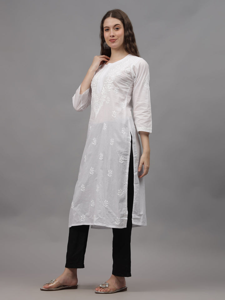 White-Cotton-Embroidery-Chikankari-Kurta