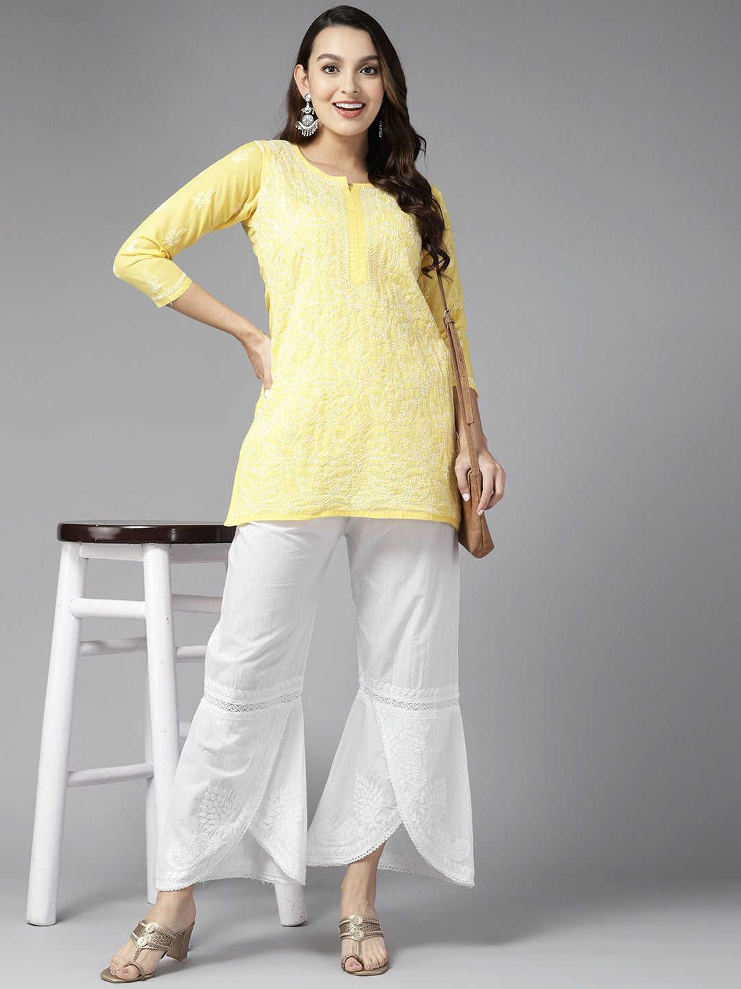 White-Cotton-Flared-Chikankari-Embroidered-Palazzo