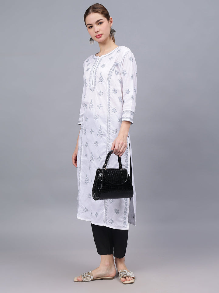 White-Cotton-Hand-Embroidery-Chikankari-Kurta