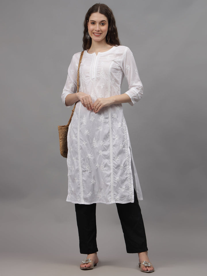 White-Cotton-Hand-Embroidery-Chikankari-Kurta