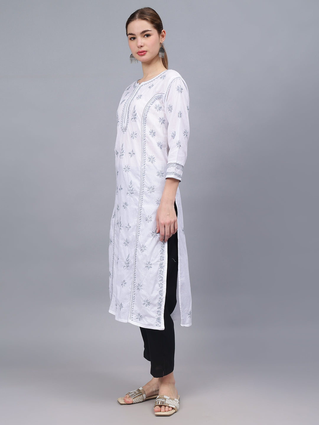 White-Cotton-Hand-Embroidery-Chikankari-Kurta