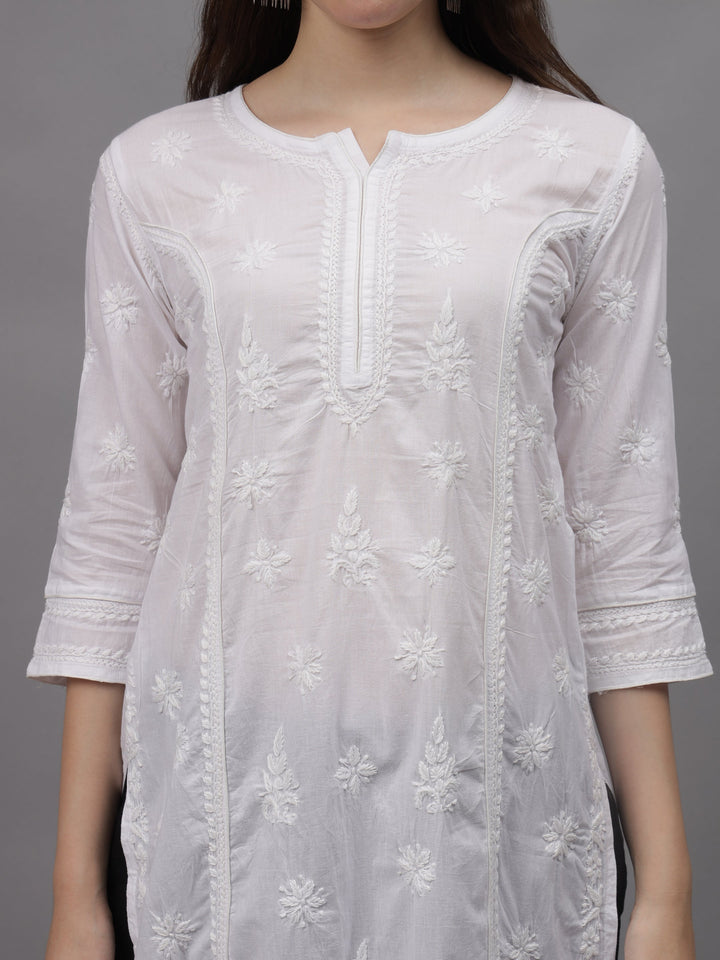 White-Cotton-Hand-Embroidery-Chikankari-Kurta