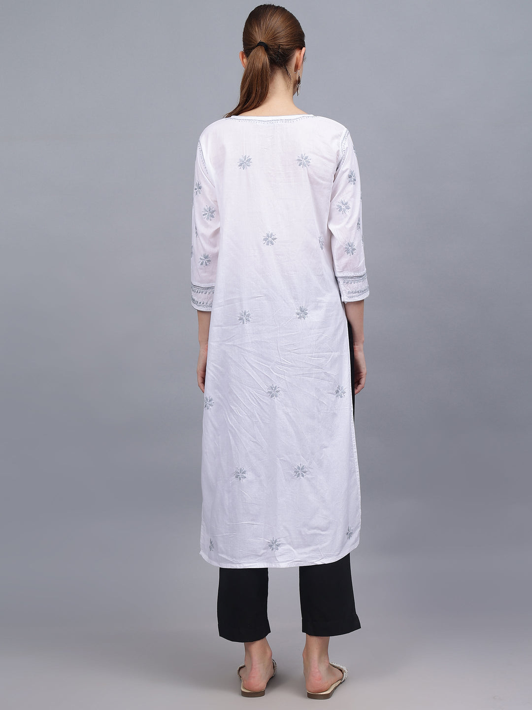 White-Cotton-Hand-Embroidery-Chikankari-Kurta