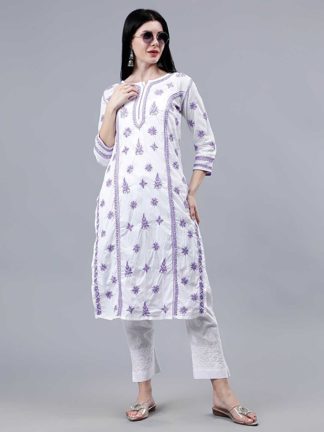 White-Cotton-Hand-Embroidery-Chikankari-Kurti