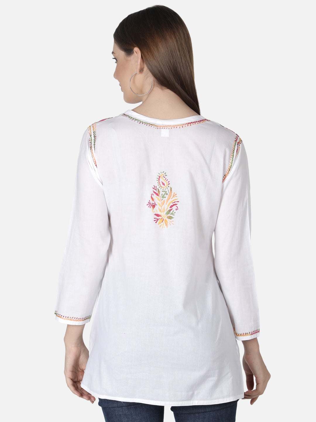 White-Cotton-Lucknowi-Chikankari-Short-Top