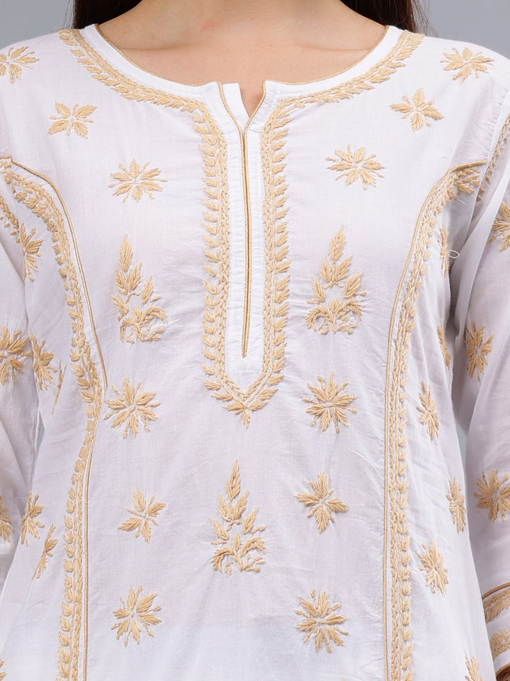 White-Cotton-Lucknowi-Embroidered-Chikankari-Kurta