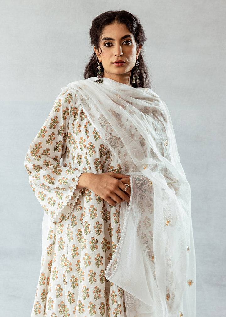 White-Cotton-Printed-Flowy-Sleeves-3-Piece-Kurta-Set