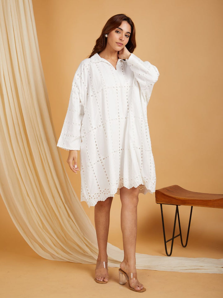 White-Cotton-Shirt-Collar-Kaftan-Dress