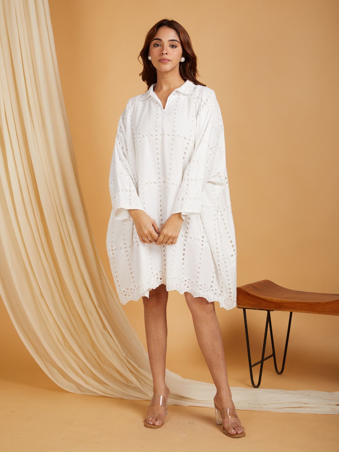 White-Cotton-Shirt-Collar-Kaftan-Dress