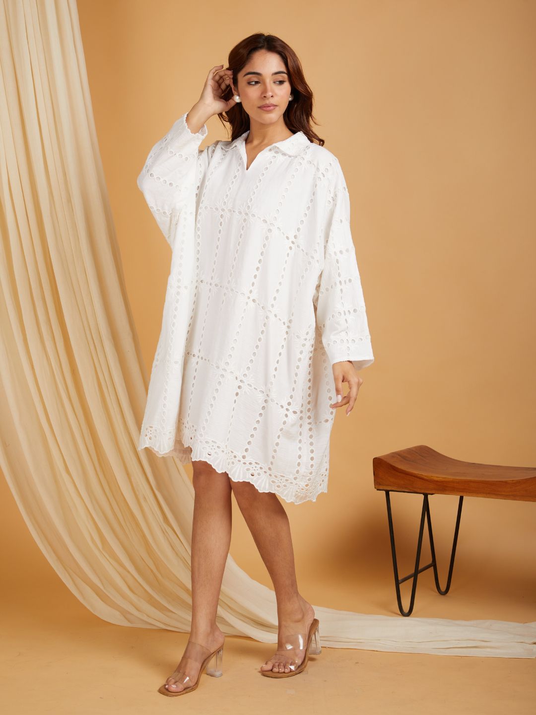 White-Cotton-Shirt-Collar-Kaftan-Dress