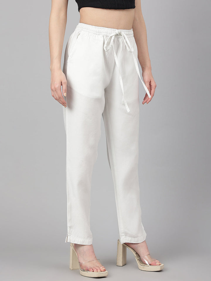 White-Denim-Solid-Pant