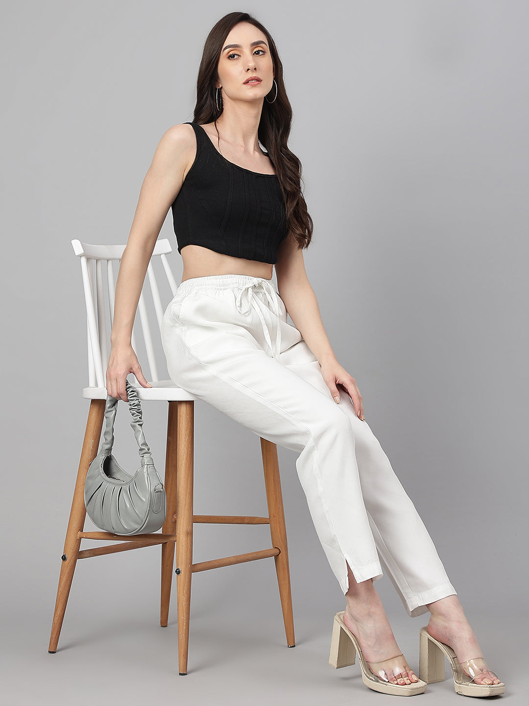 ZERESOUQ-White-Denim-Solid-Casual-Pant