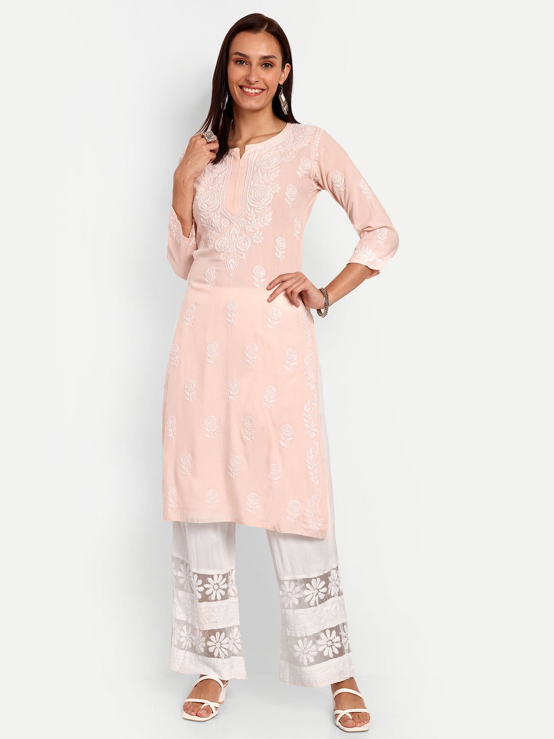 White-Flared-Cotton-Chikankari-EmbroiderY-Palazzo