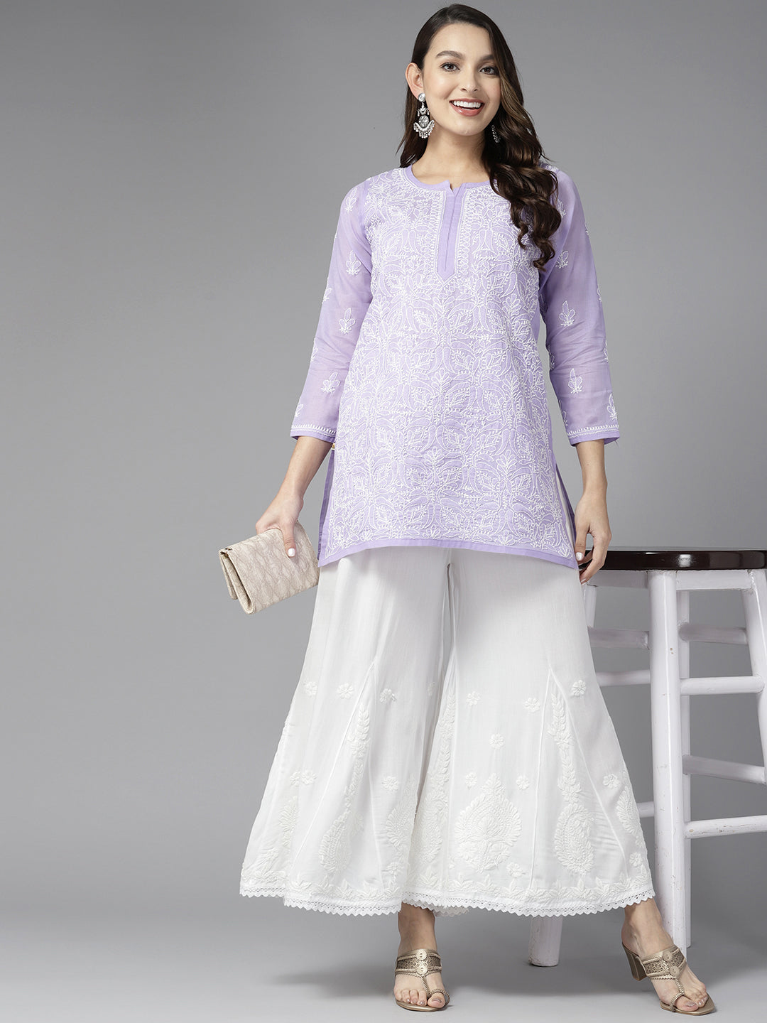 White-Flared-Cotton-Chikankari-Embroidered-Palazzo