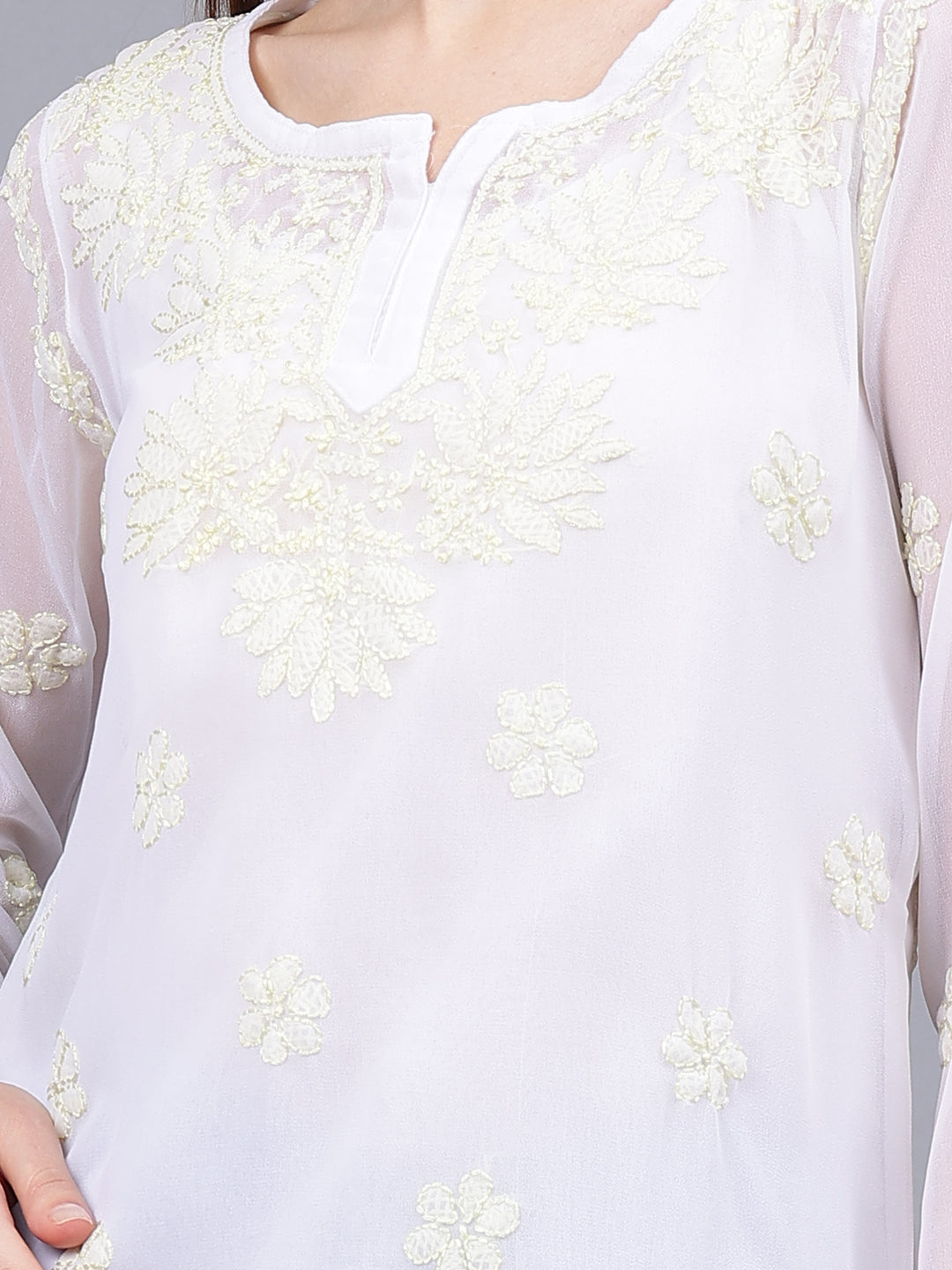 White-Georgette-Chikankari-Tunic-With-Slip