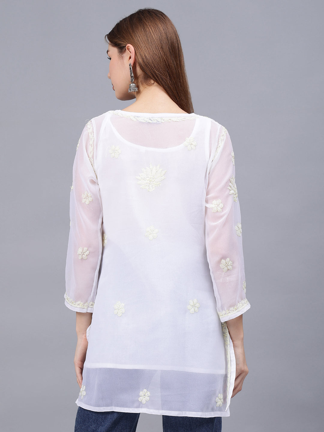 White-Georgette-Chikankari-Tunic-With-Slip