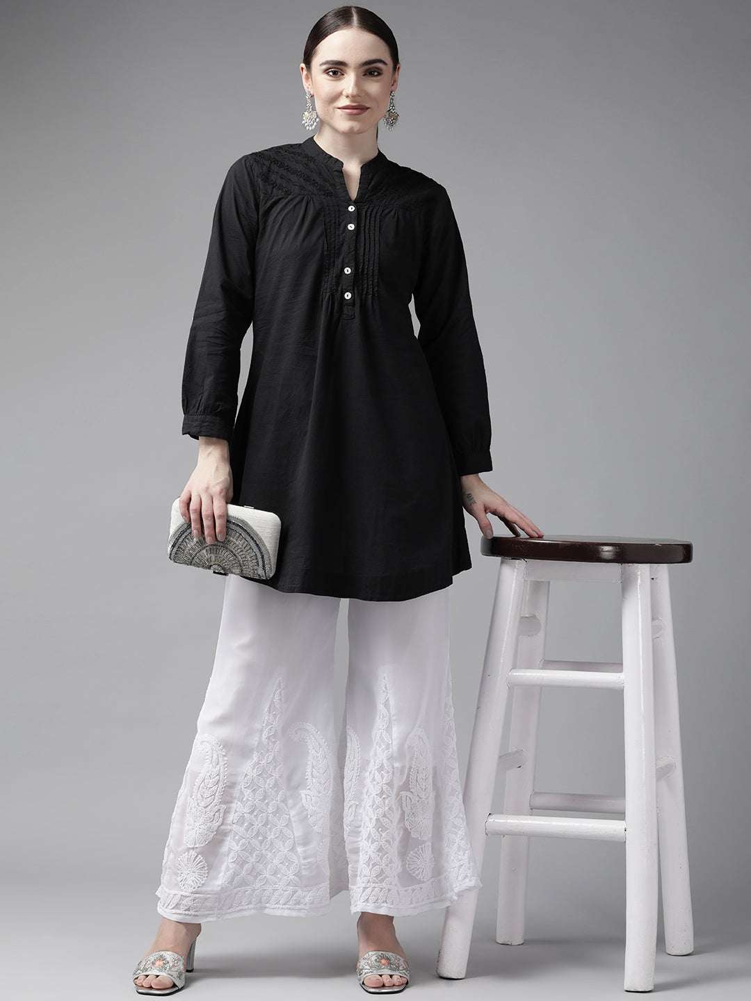 White-Georgette-Flared-Chikankari-Embroidered-Palazzo