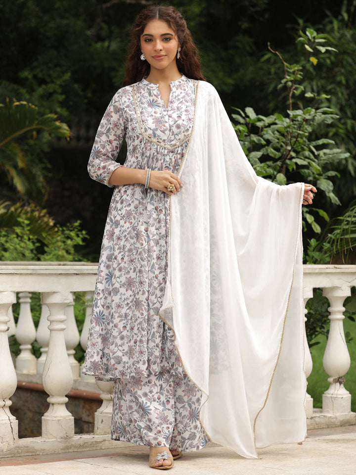 White-Georgette-Floral-Print-3-Piece-Kurta-Set